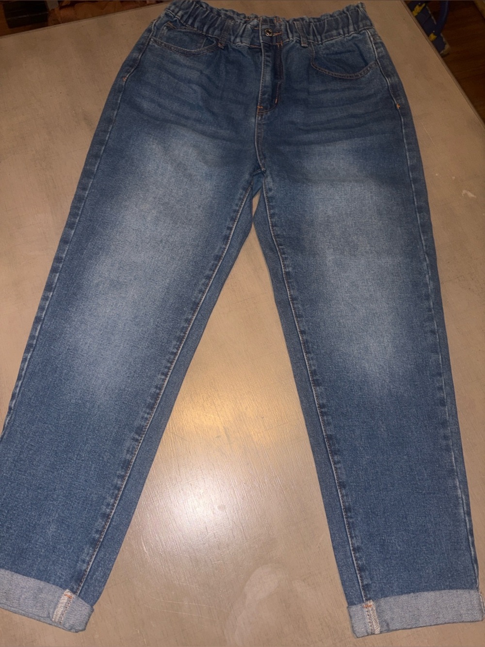 New! Never Used! Relaxed Fit Women’s Blue Boyfriend Jeans with Elastic Waist